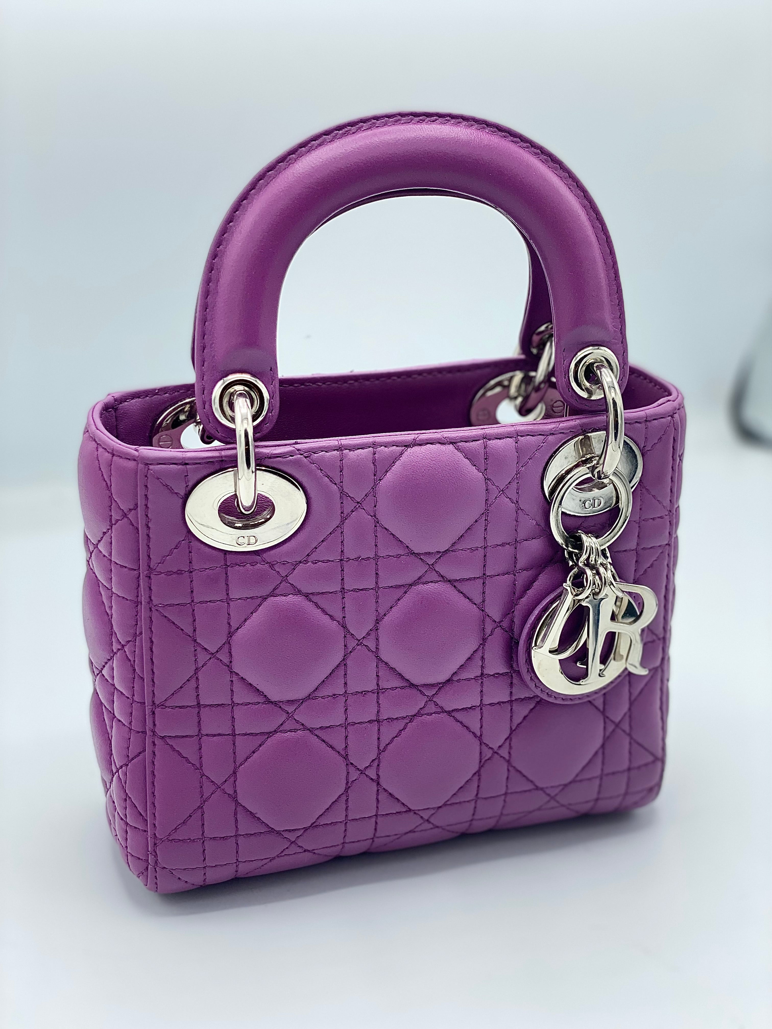 DIOR Lady Dior Mini Bag Lilac Cannage Lambskin Greemour