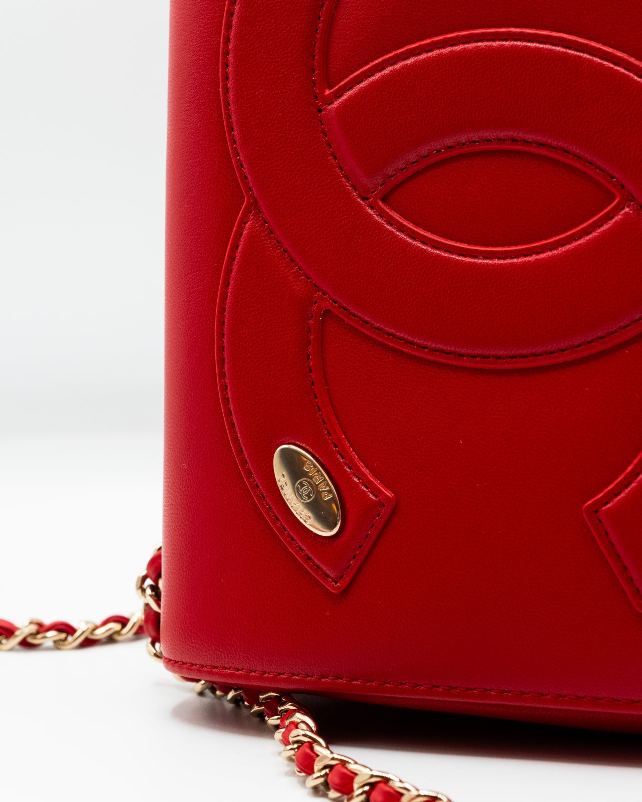 CHANEL | Red Leather CC Mania Flap Shoulder Bag