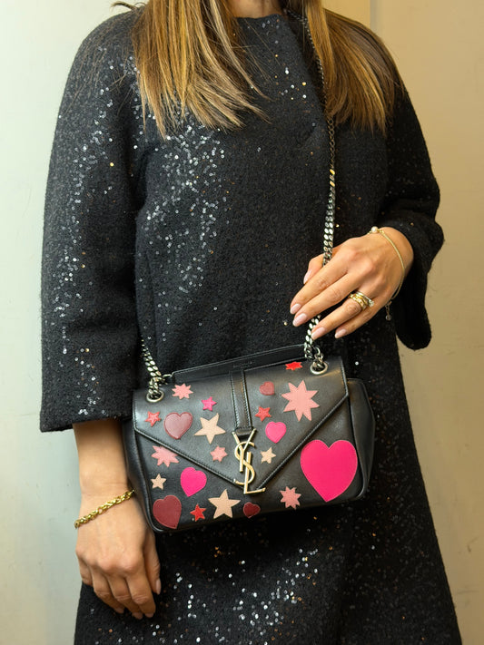 SAINT LAURENT | College Medium Heart Patchwork Limited Edition