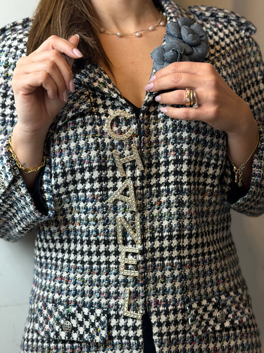 CHANEL | Crystal Letter Set Brooches