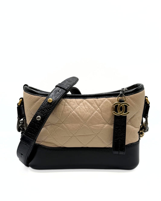 CHANEL | Gabrielle Small Hobo Bag in Beige & Black