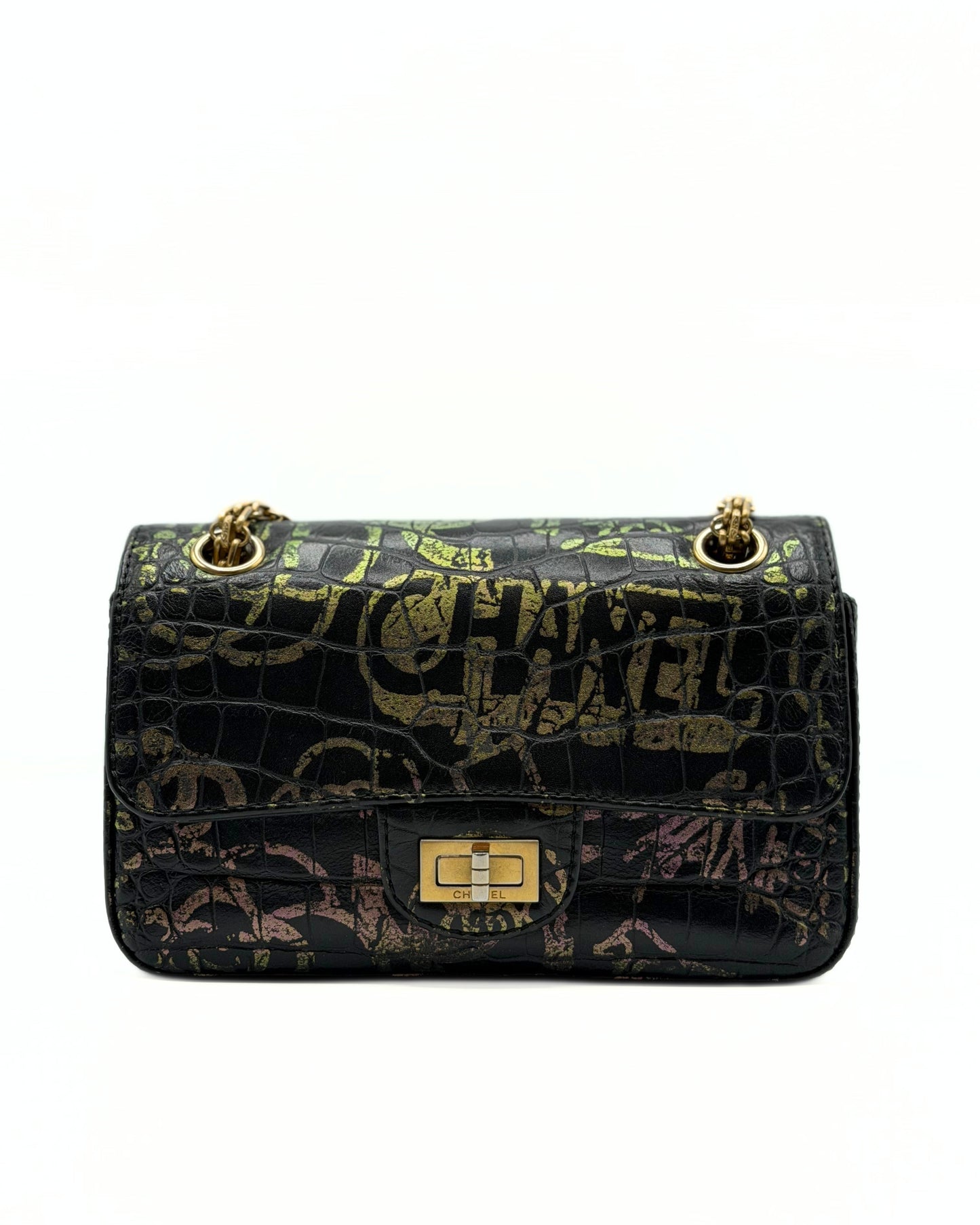 CHANEL | Graffiti Crocodile-Embossed Reissue 2.55 Mini Flap Bag