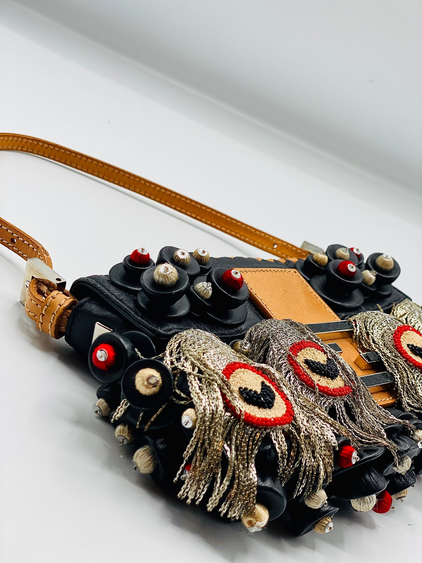 FENDI | Baguette Black Embellished Micro