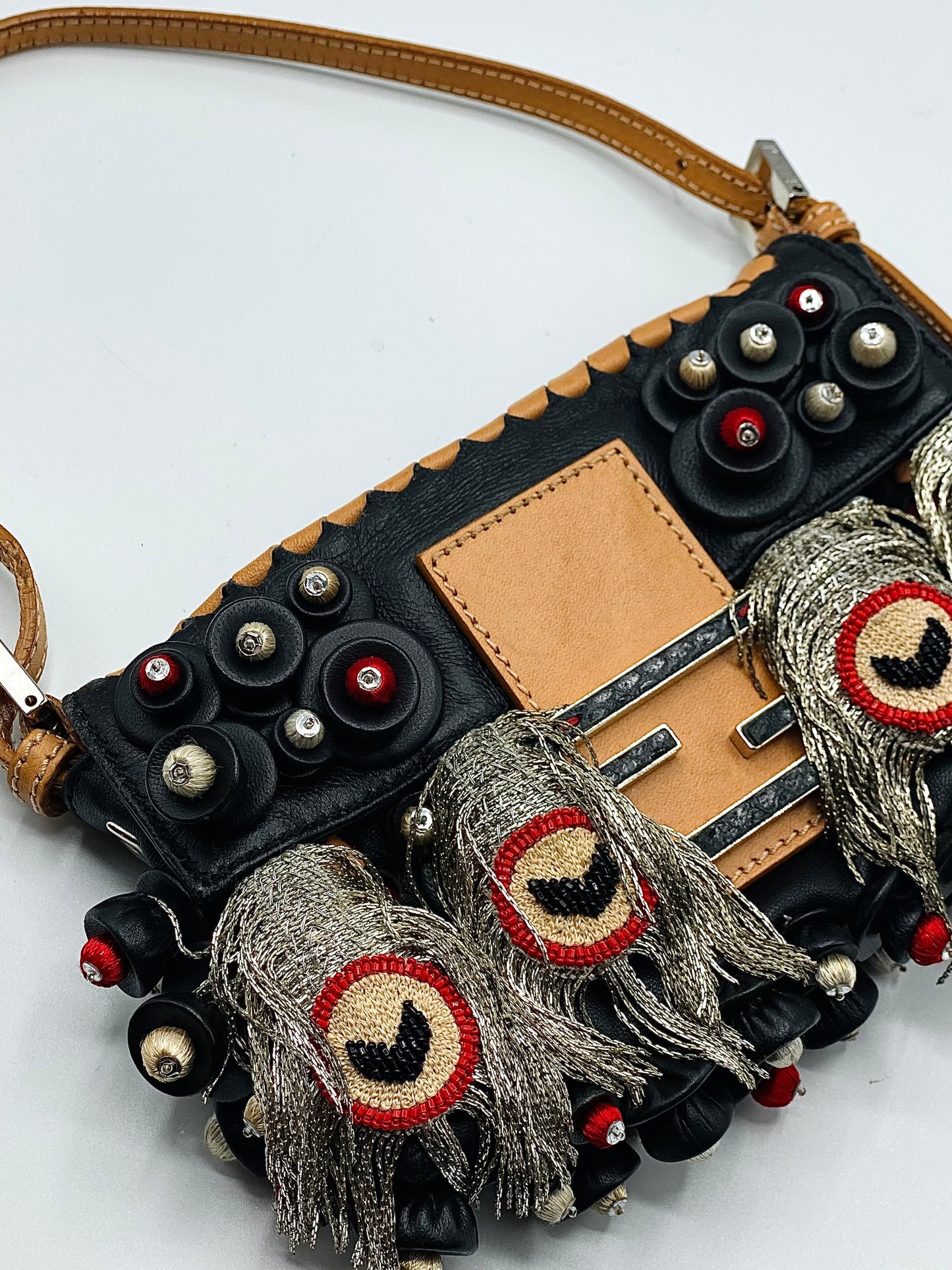 FENDI | Baguette Black Embellished Micro