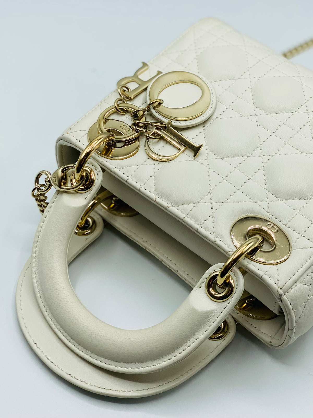 DIOR | Lady Dior Mini Bag Milk Cannage Lambskin