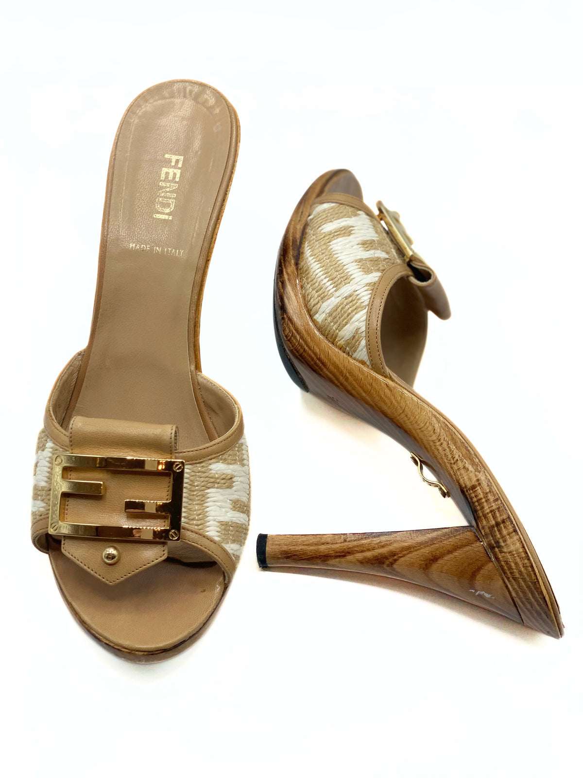 FENDI | Zucca Heels in Rafia
