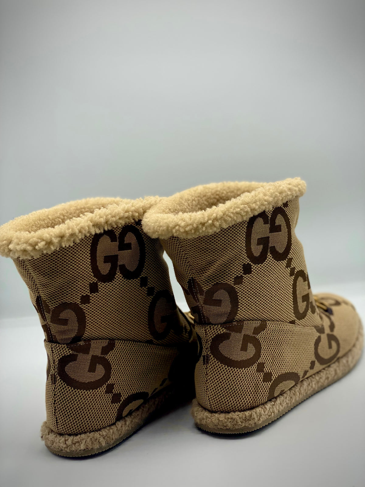 GUCCI | Horsebit GG Canvas Wool Ankle Boots