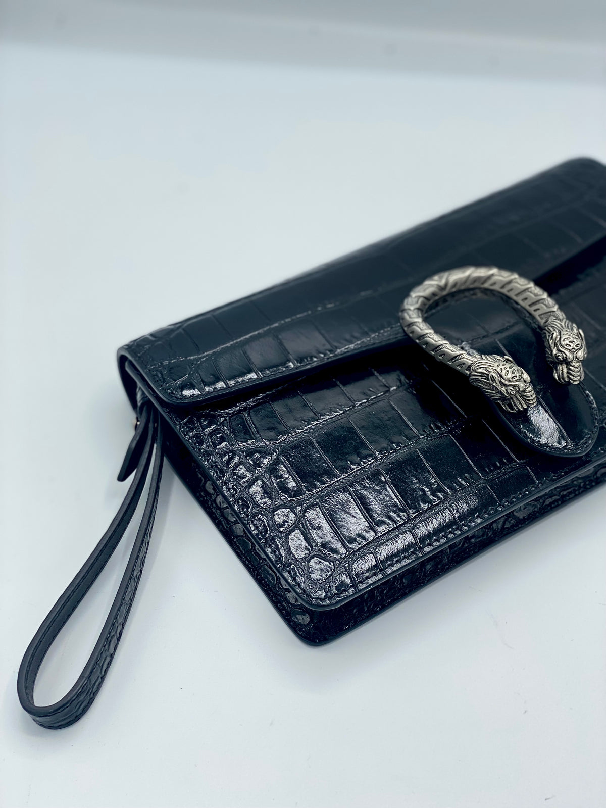 GUCCI | Dionysus Clutch in Croccodile Stamp Leather