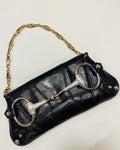 GUCCI | Horsebit Exotic Black Lizard Skin