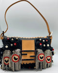 FENDI | Baguette Black Embellished Micro