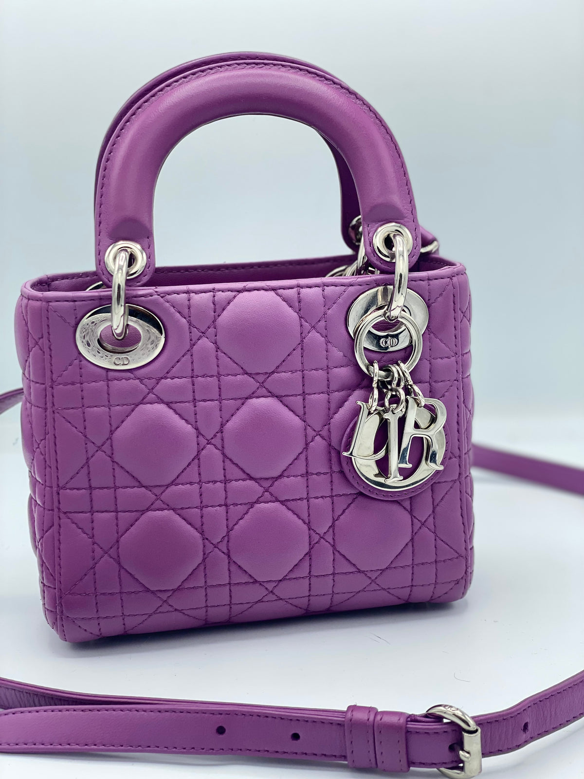 DIOR | Lady Dior Mini Bag Lilac Cannage Lambskin