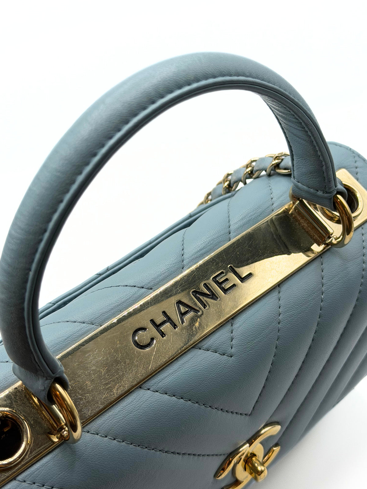 CHANEL| Chevron Trendy CC Top Handle Bag
