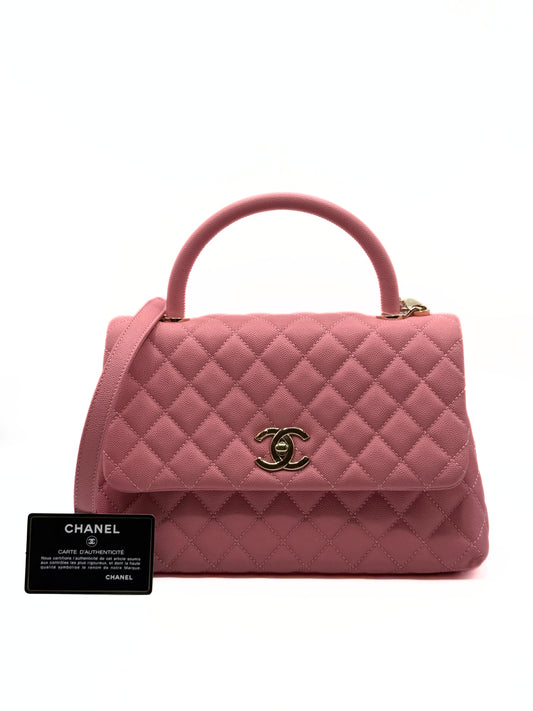 CHANEL | Coco Handle Medium Bag – Pink Caviar Leather