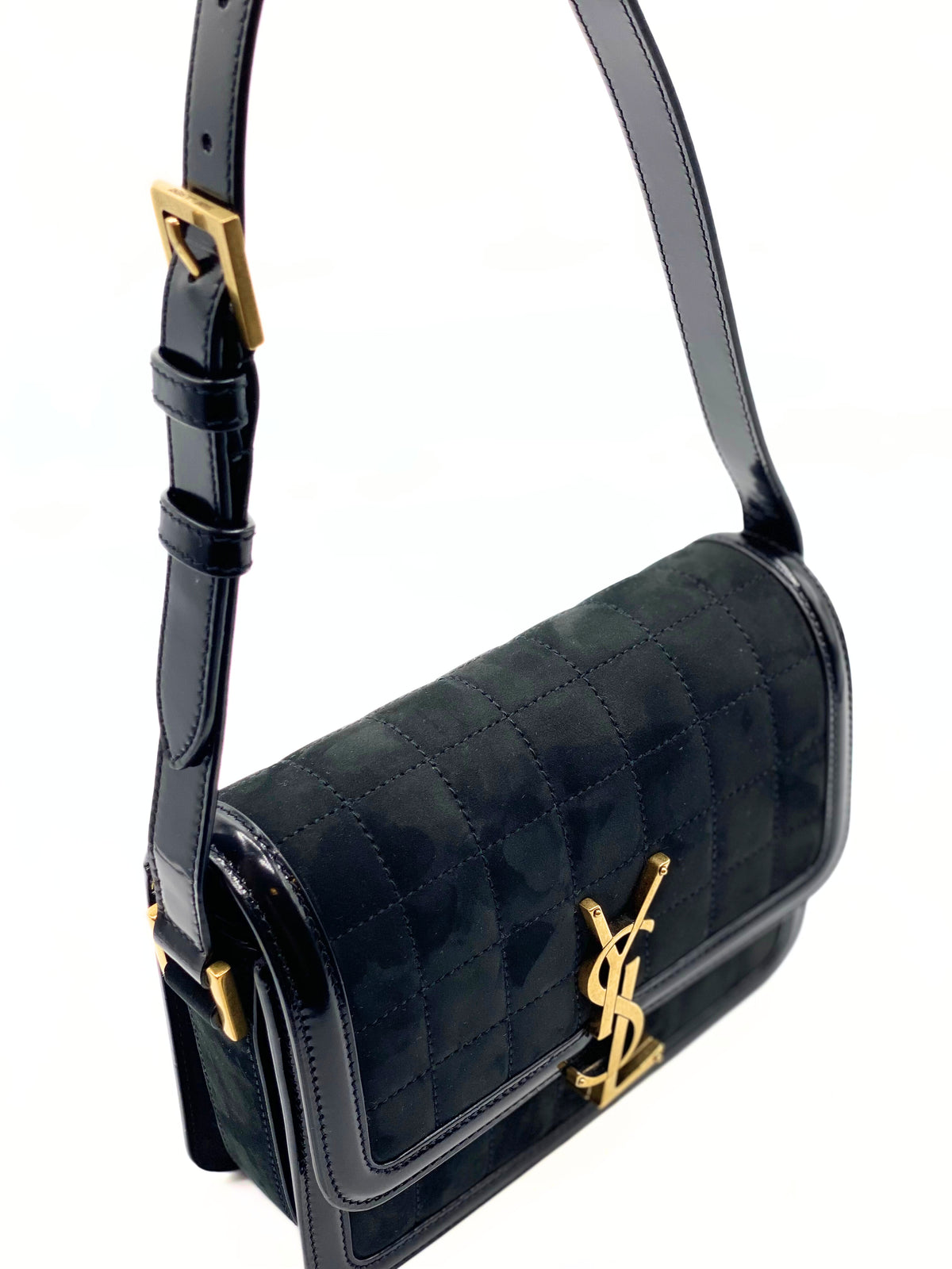 SAINT LAURENT | Solferino Small Black Suede