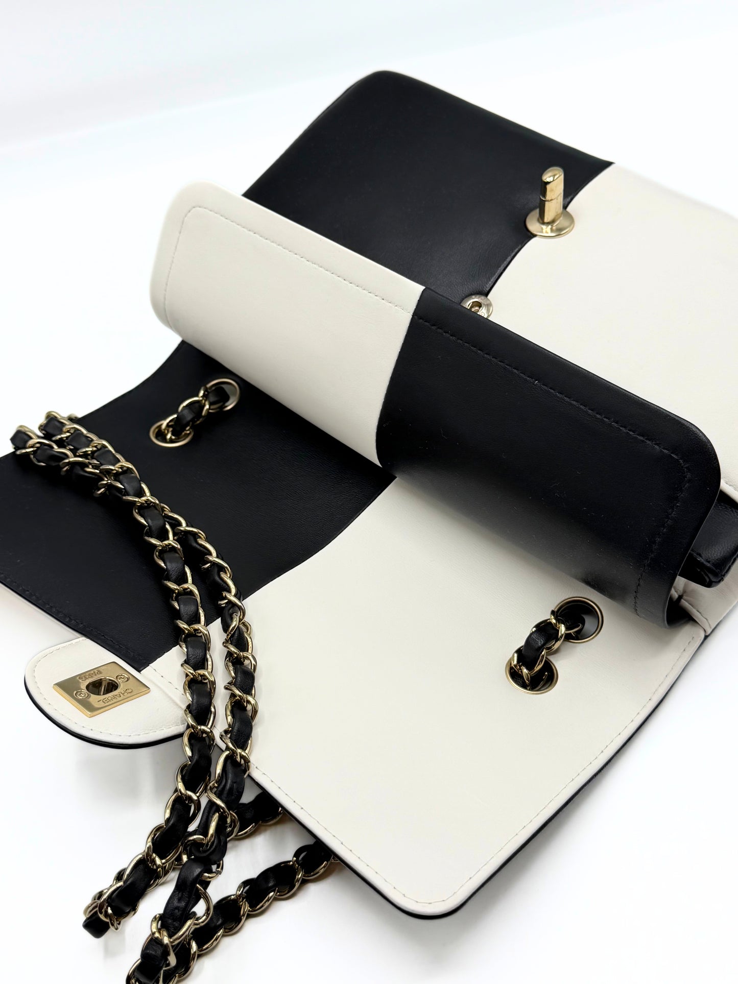CHANEL | Medium Classic Bicolor Geometric Colorblock Double Flap Bag