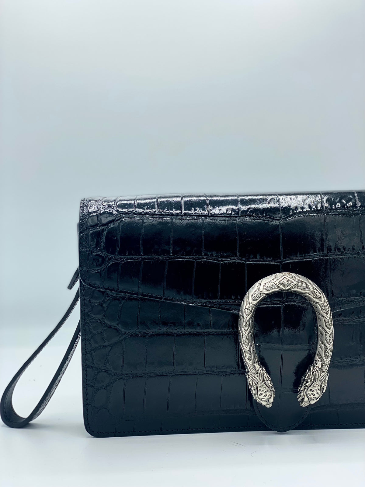 GUCCI | Dionysus Clutch in Croccodile Stamp Leather