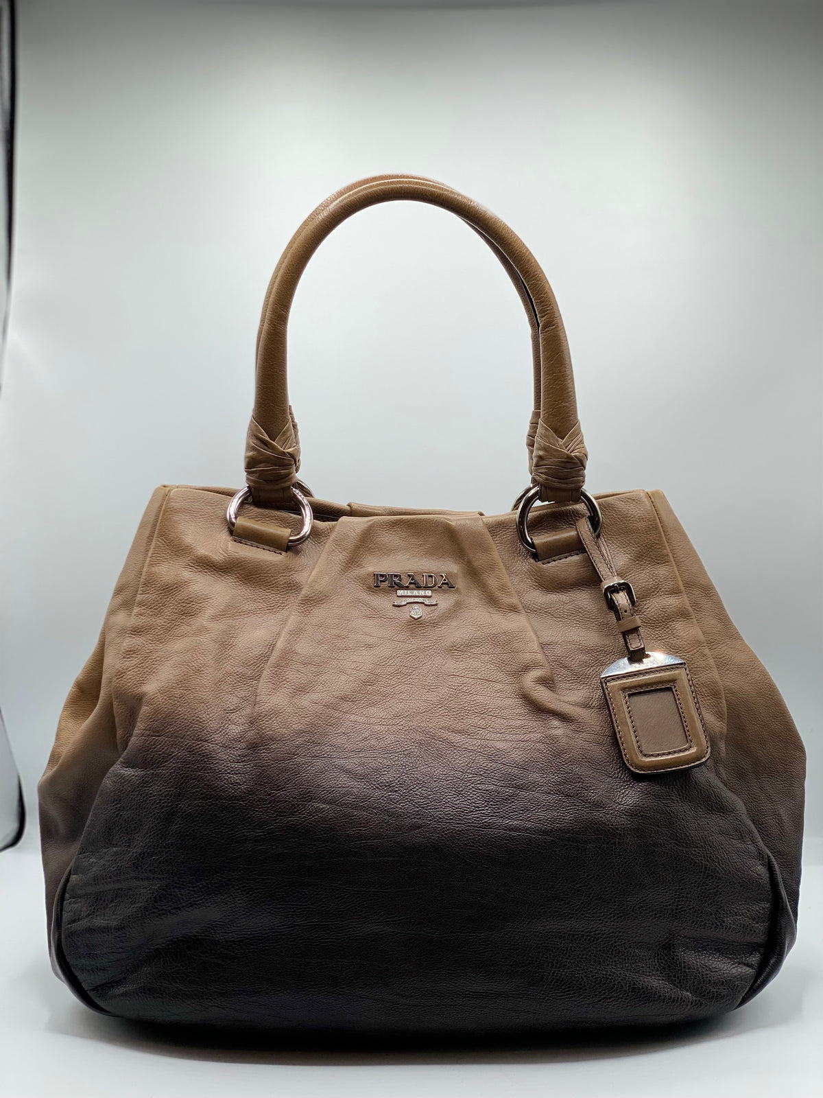 PRADA |  Shoulder Bag In Ombre Brown Leather