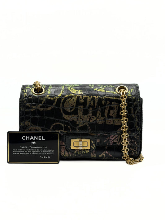 CHANEL | Graffiti Crocodile-Embossed Reissue 2.55 Mini Flap Bag