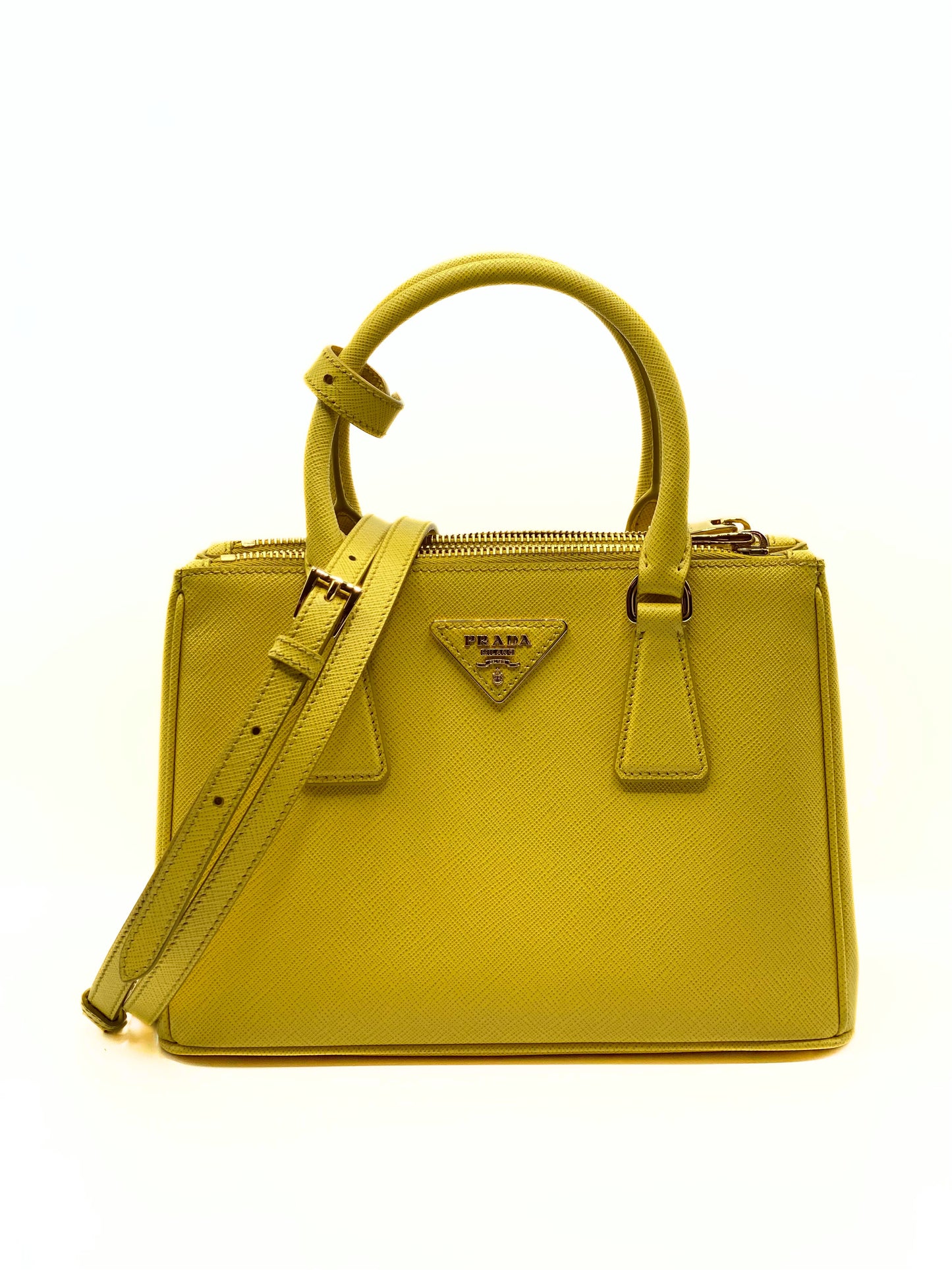 PRADA | Galleria Small in Yellow Saffiano