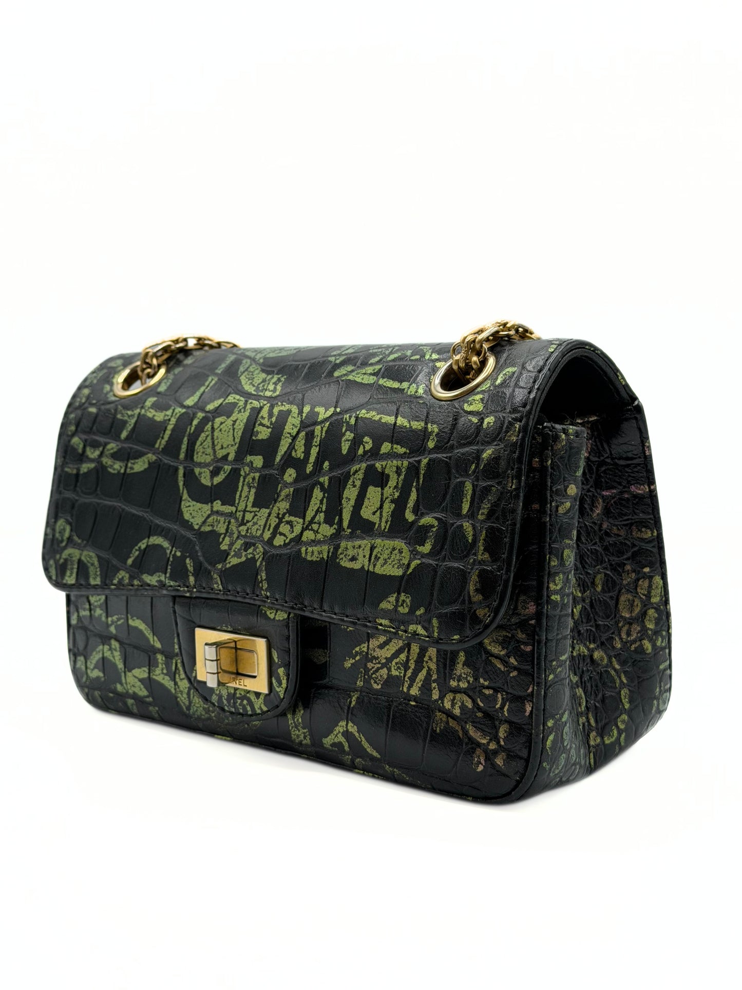 CHANEL | Graffiti Crocodile-Embossed Reissue 2.55 Mini Flap Bag