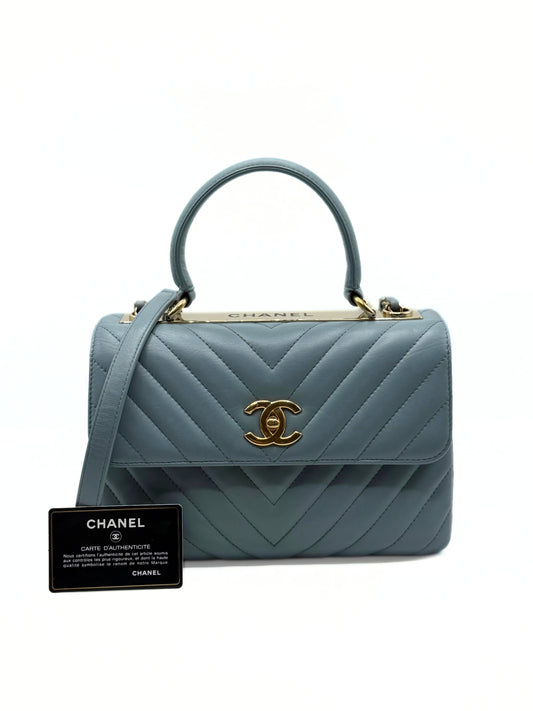 CHANEL| Chevron Trendy CC Top Handle Bag