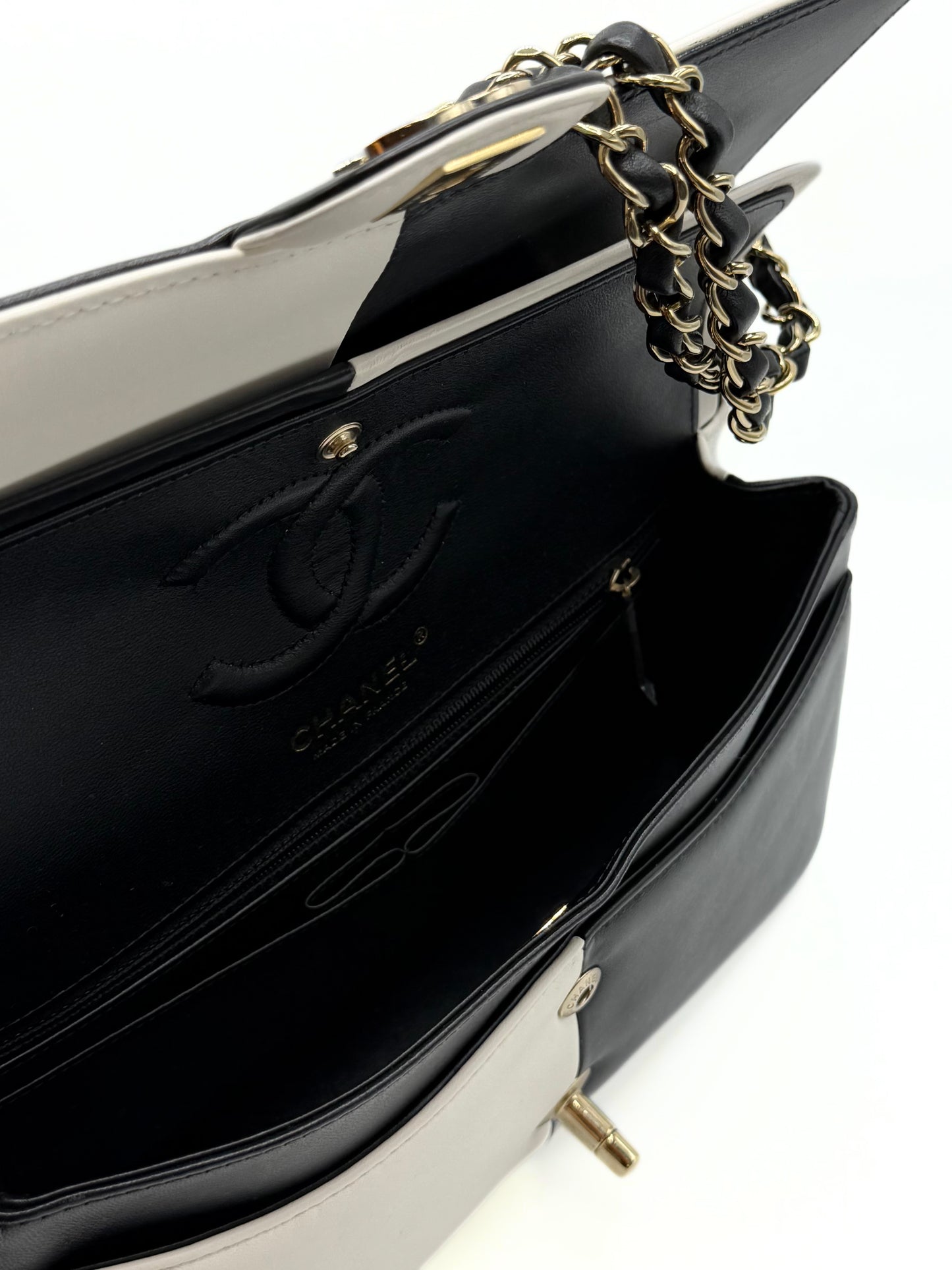 CHANEL | Medium Classic Bicolor Geometric Colorblock Double Flap Bag