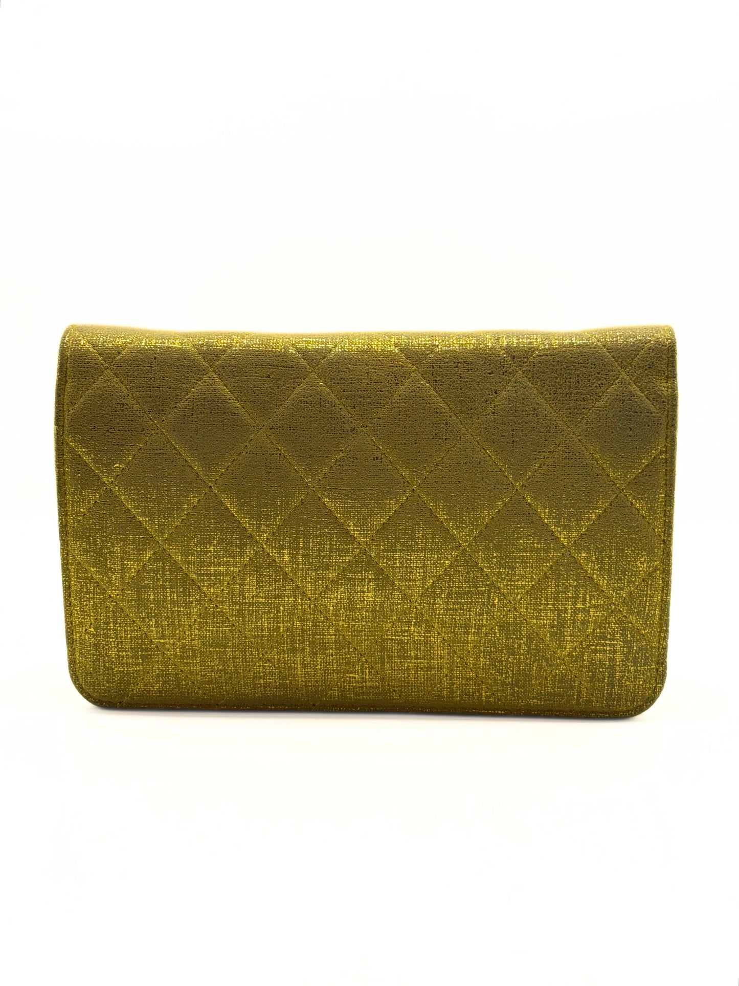 CHANEL | Wallet On Chain Metallic Gold Fabric