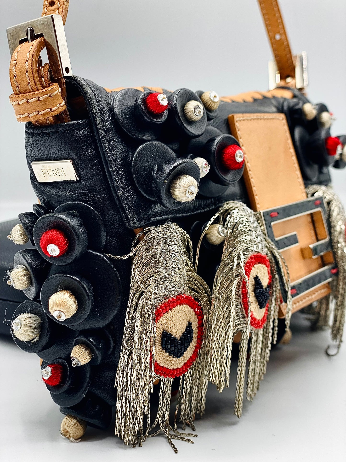 FENDI | Baguette Black Embellished Micro