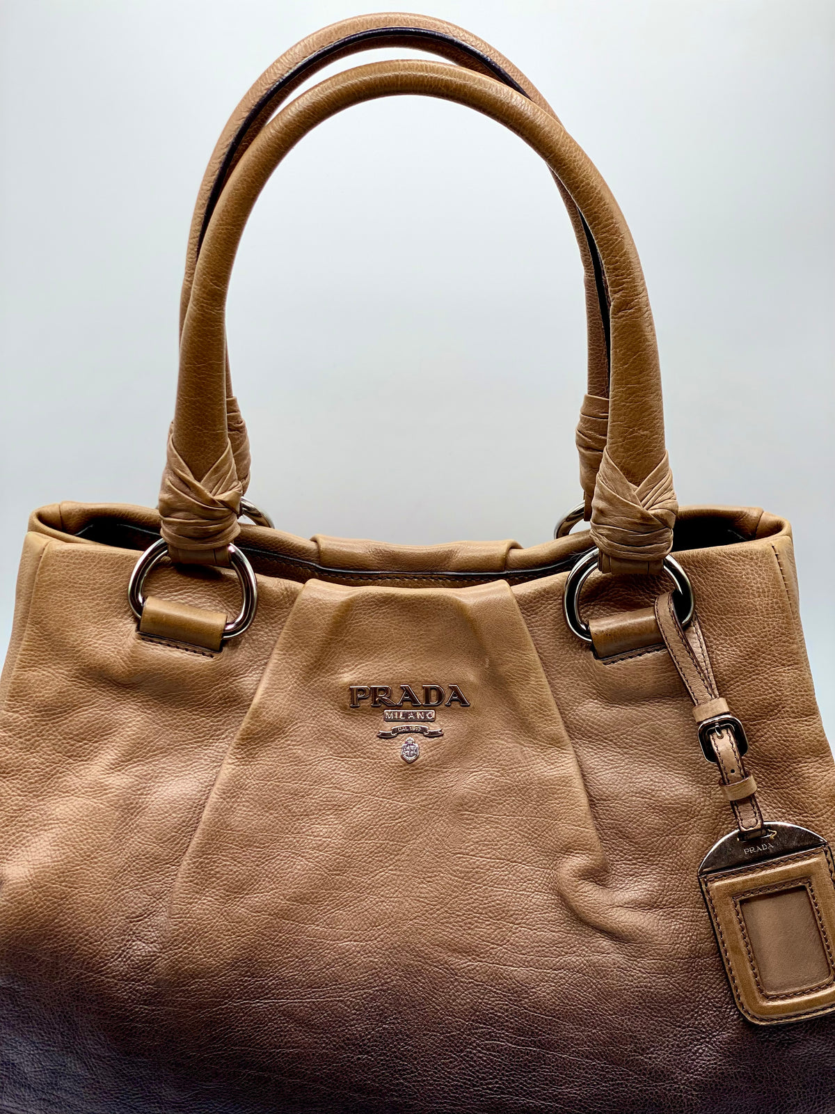 PRADA |  Shoulder Bag In Ombre Brown Leather