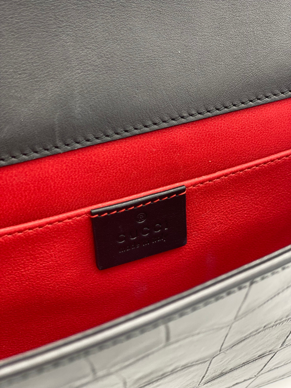 GUCCI | Dionysus Clutch in Croccodile Stamp Leather