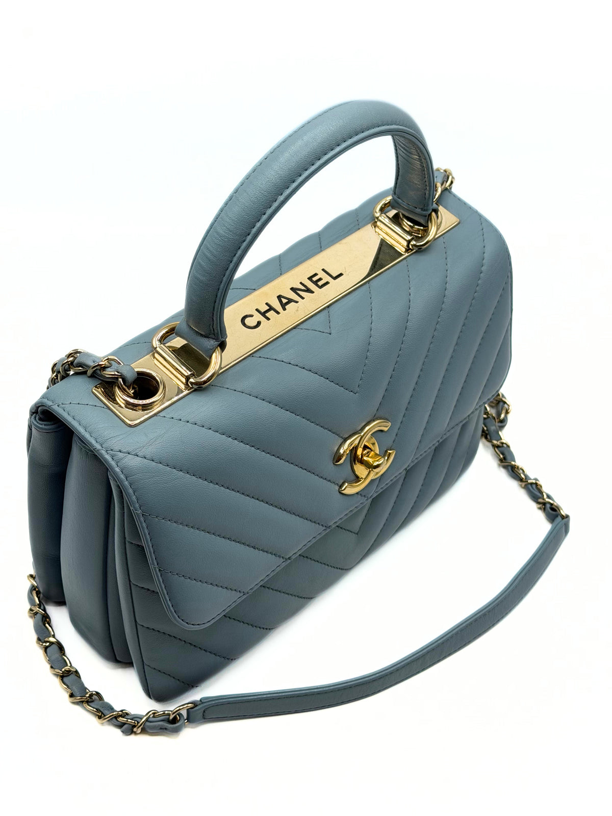 CHANEL| Chevron Trendy CC Top Handle Bag