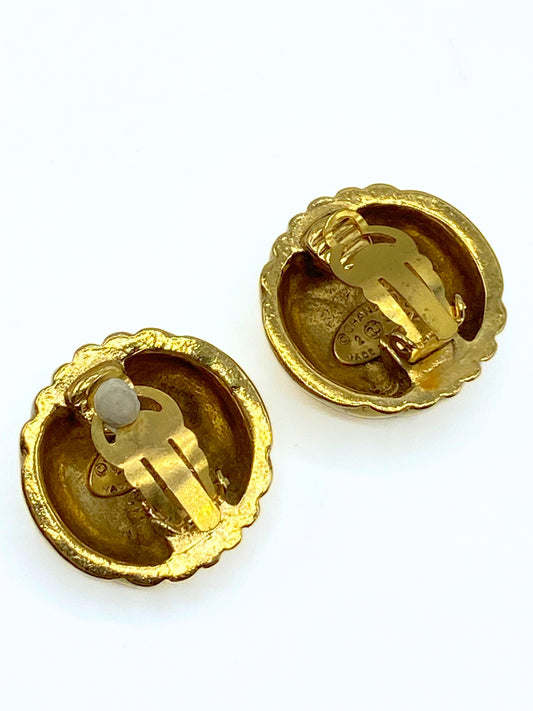 CHANEL | CC Dome Earrings Vintage
