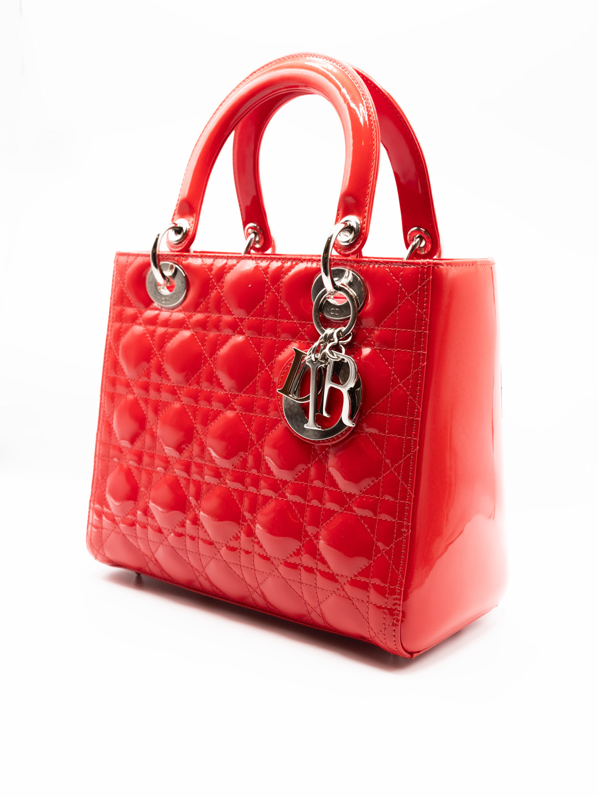 DIOR | Lady Dior Medium Red Patent Leather