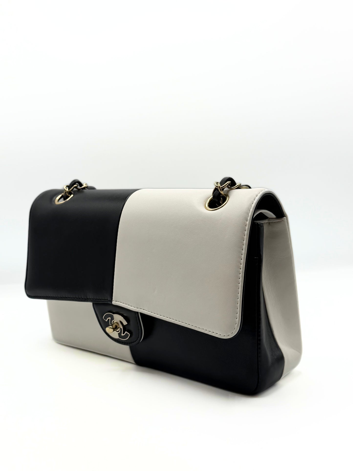 CHANEL | Medium Classic Bicolor Geometric Colorblock Double Flap Bag
