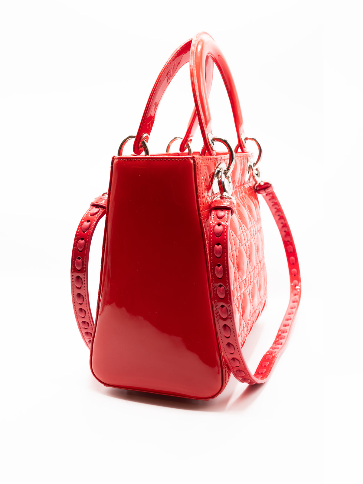 DIOR | Lady Dior Medium Red Patent Leather