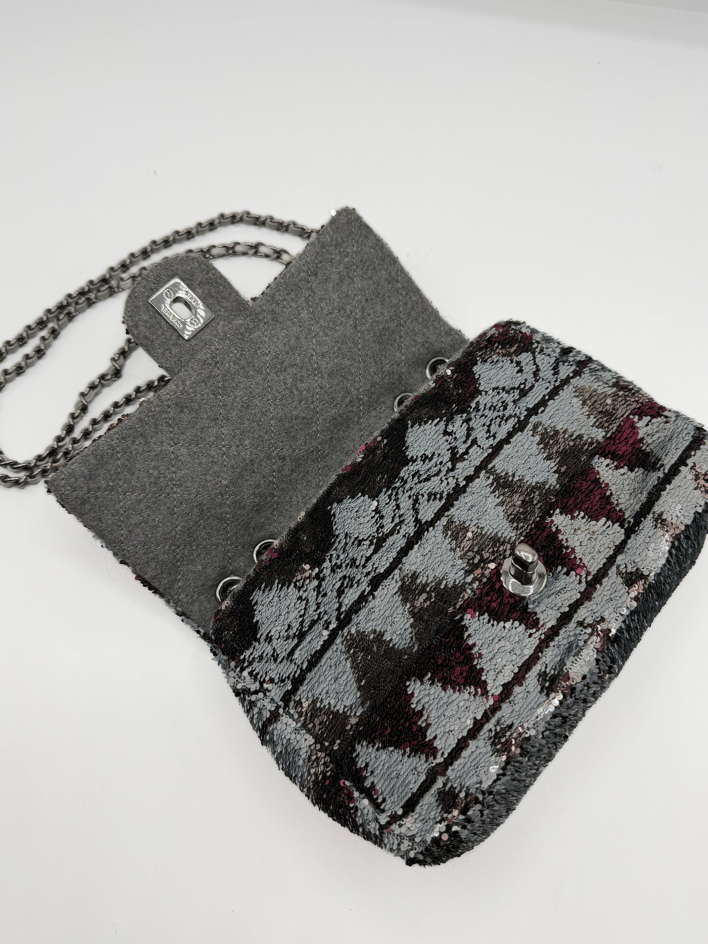 CHANEL | Sequin Geometric Print Flap Bag