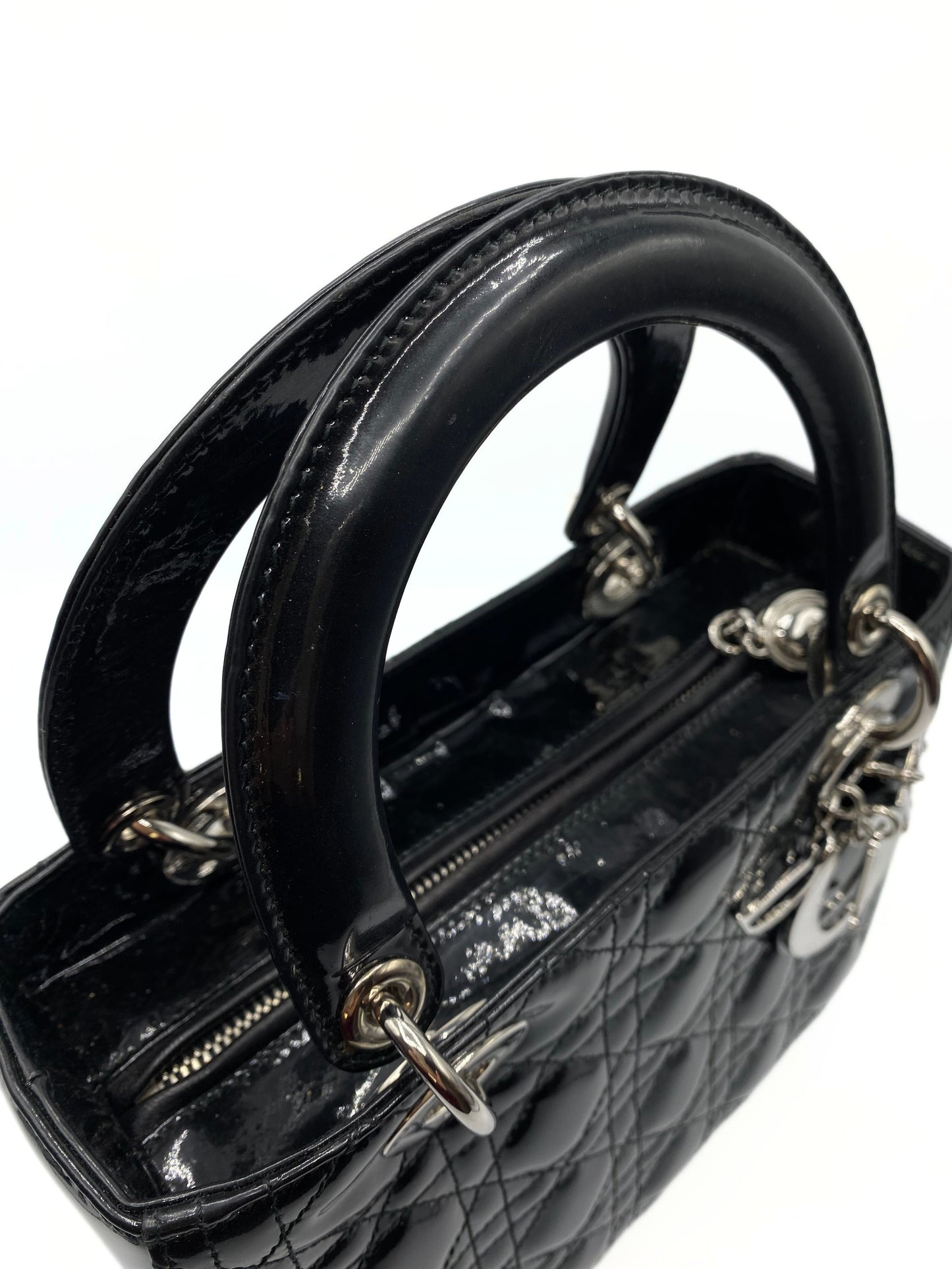DIOR | Lady Dior Medium Black Pattent Leather