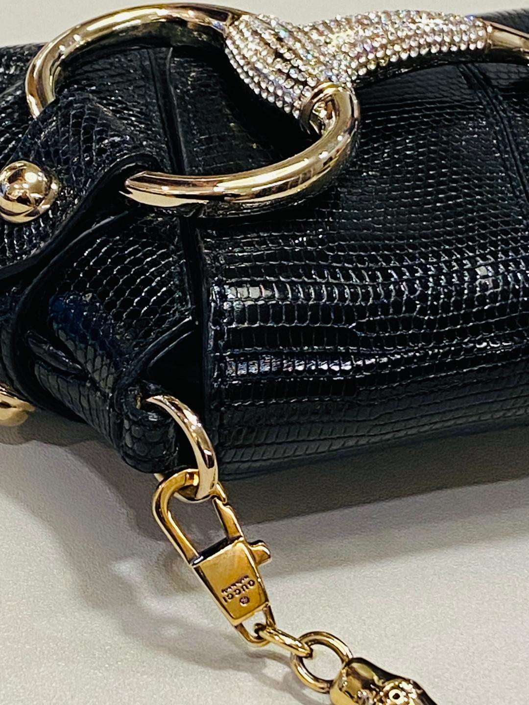 GUCCI | Horsebit Exotic Black Lizard Skin