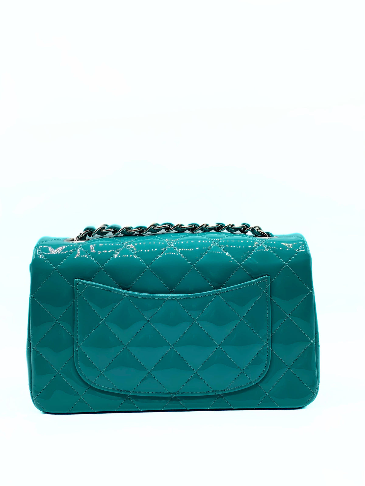 CHANEL | Classic Mini Rec Tiffany Blue Patent Leather