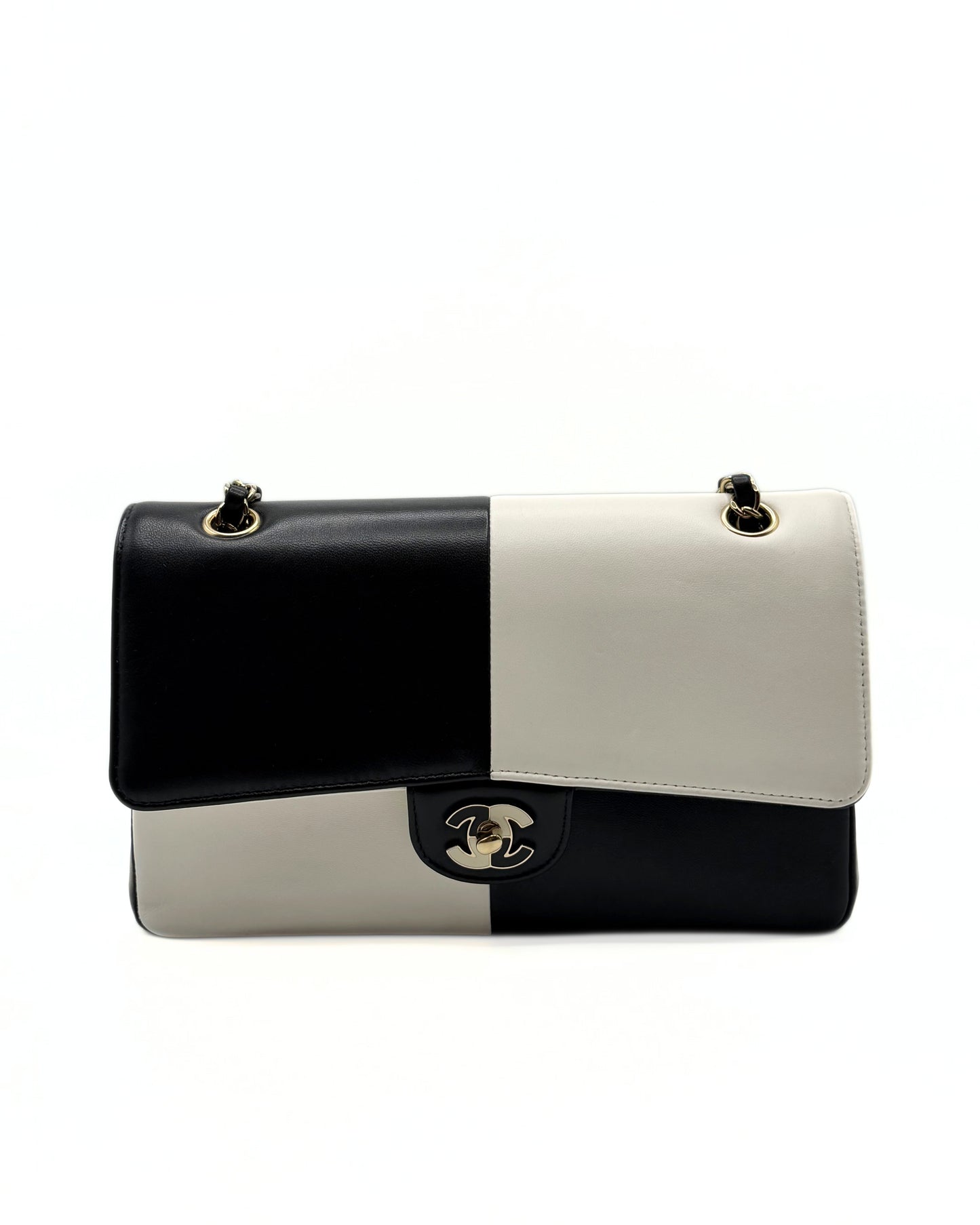 CHANEL | Medium Classic Bicolor Geometric Colorblock Double Flap Bag