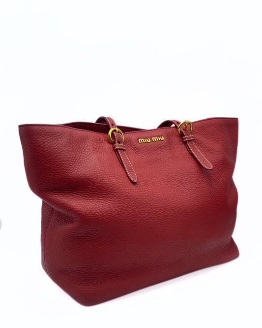 MIU MIU | Red Leather Vintage Shopper