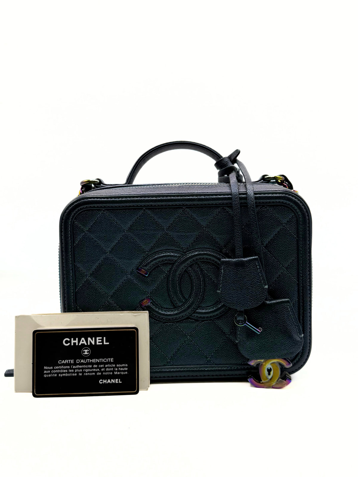 CHANEL | Vanity Medium Filigree Iridescent Green