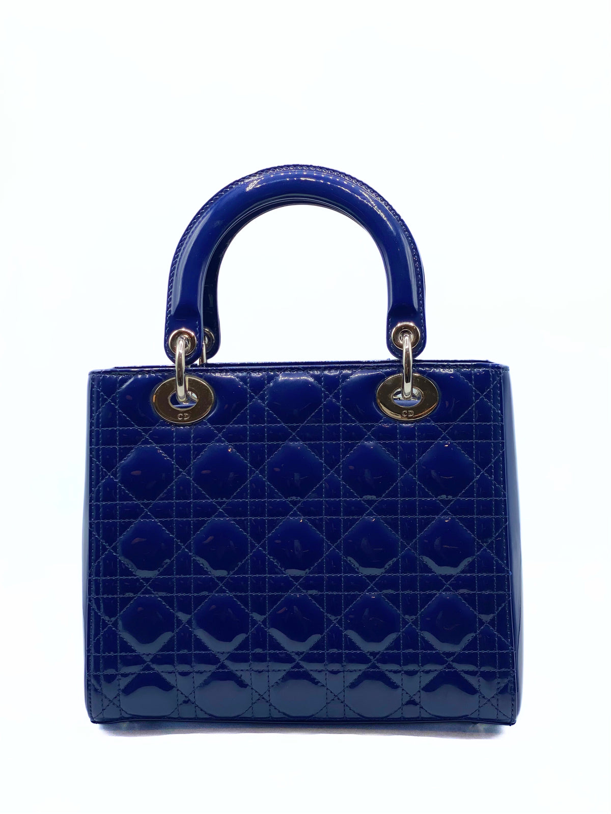 DIOR | Lady Dior Medium Blue Pattent Leather