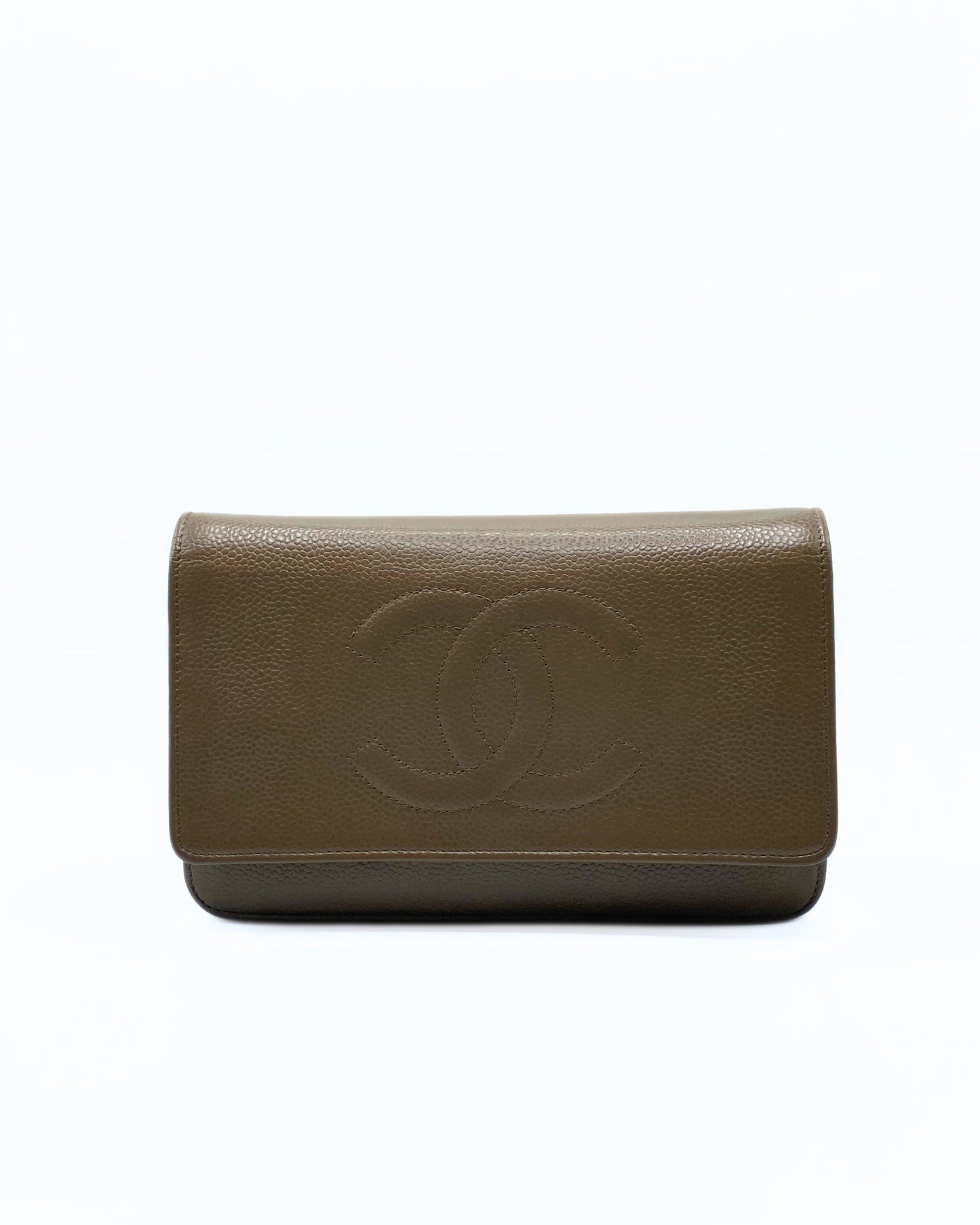 CHANEL | CC Wallet on Chain Khaki