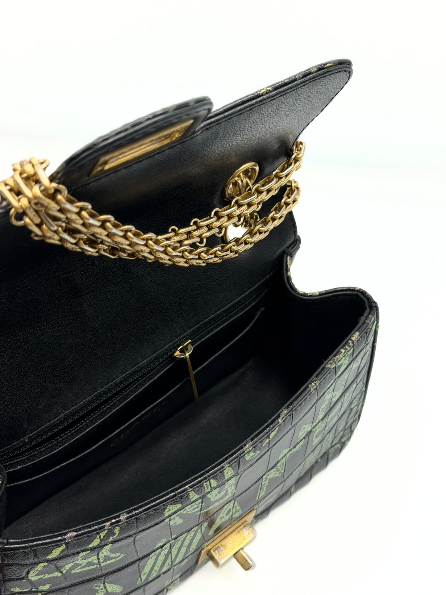 CHANEL | Graffiti Crocodile-Embossed Reissue 2.55 Mini Flap Bag