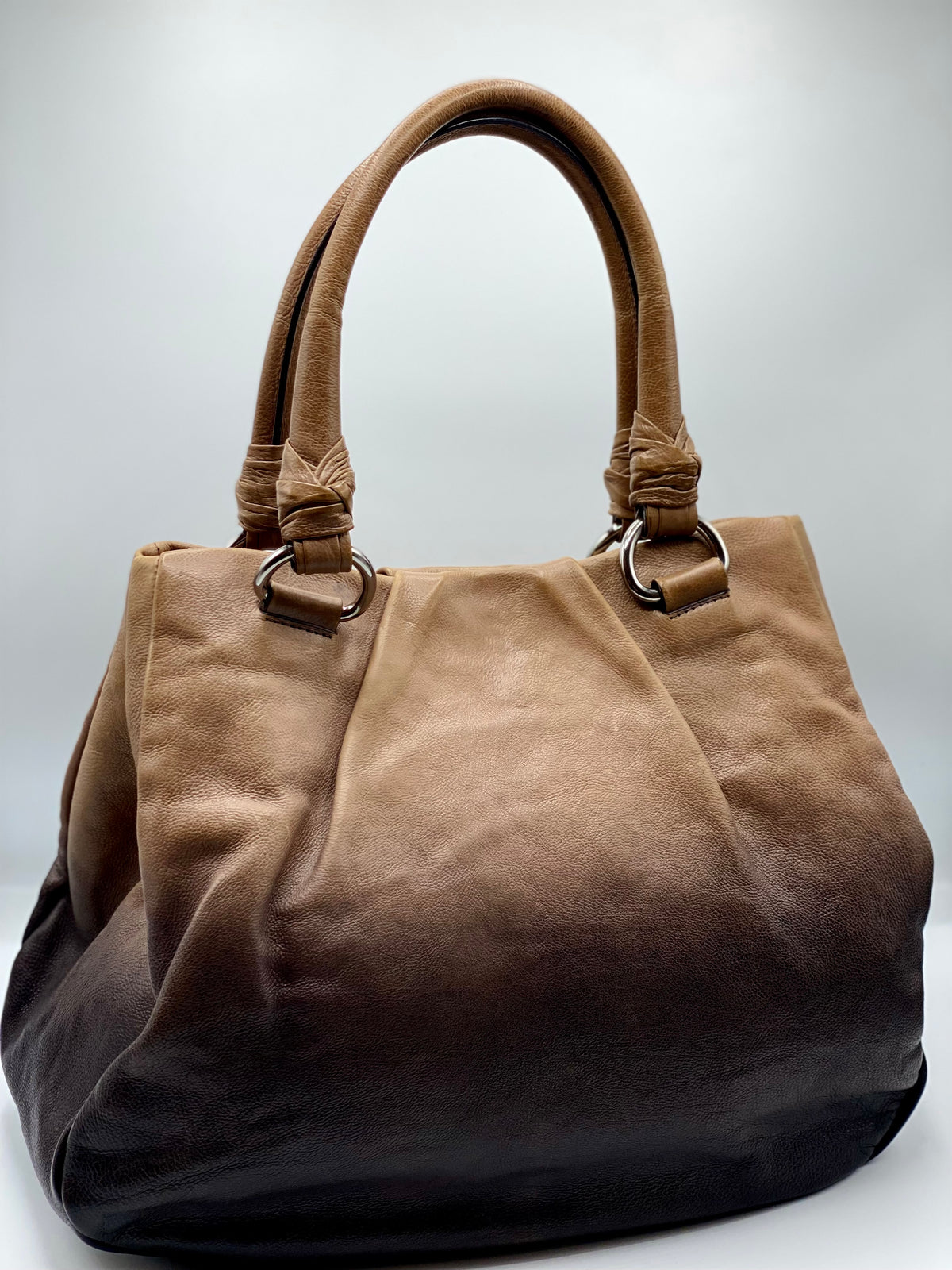 PRADA |  Shoulder Bag In Ombre Brown Leather