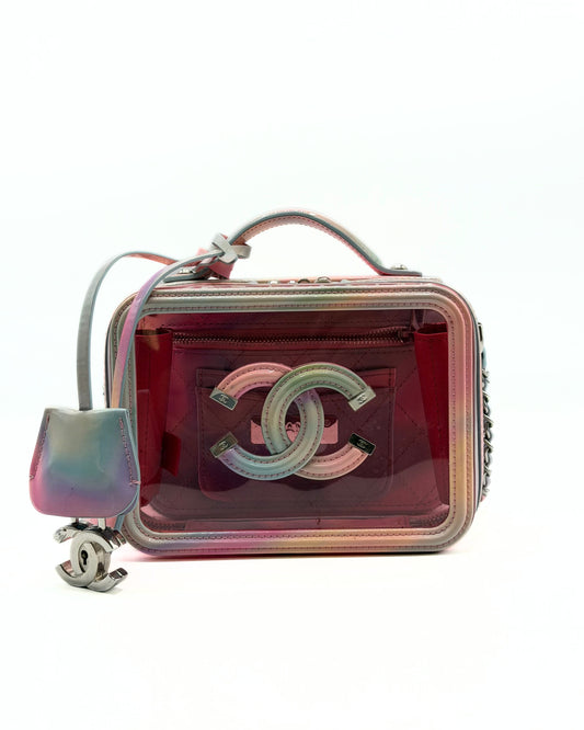 CHANEL |  20C Iridescent Rainbow Filigree PVC CC Vanity Case