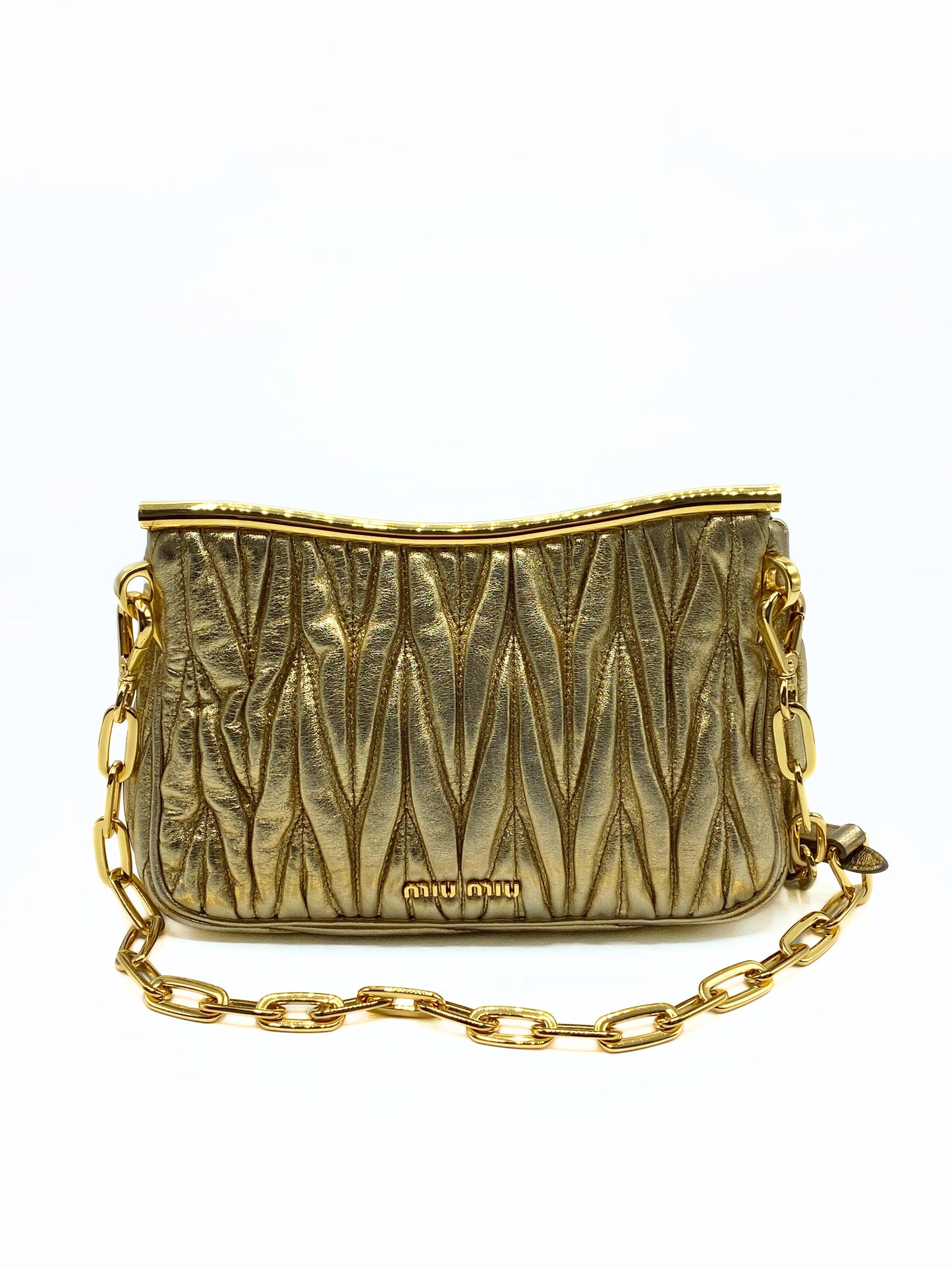 MIU MIU | Pochette Gold Matelassé