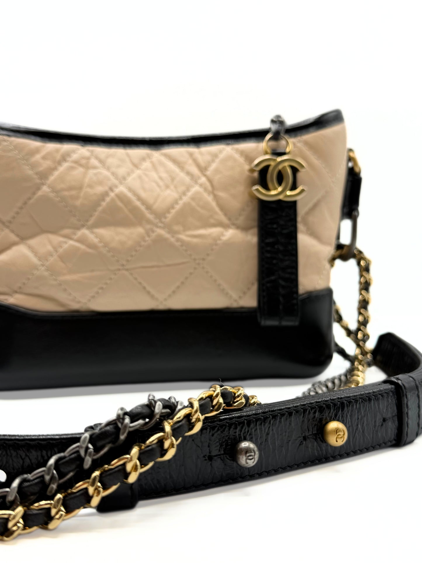 CHANEL | Gabrielle Small Hobo Bag in Beige & Black