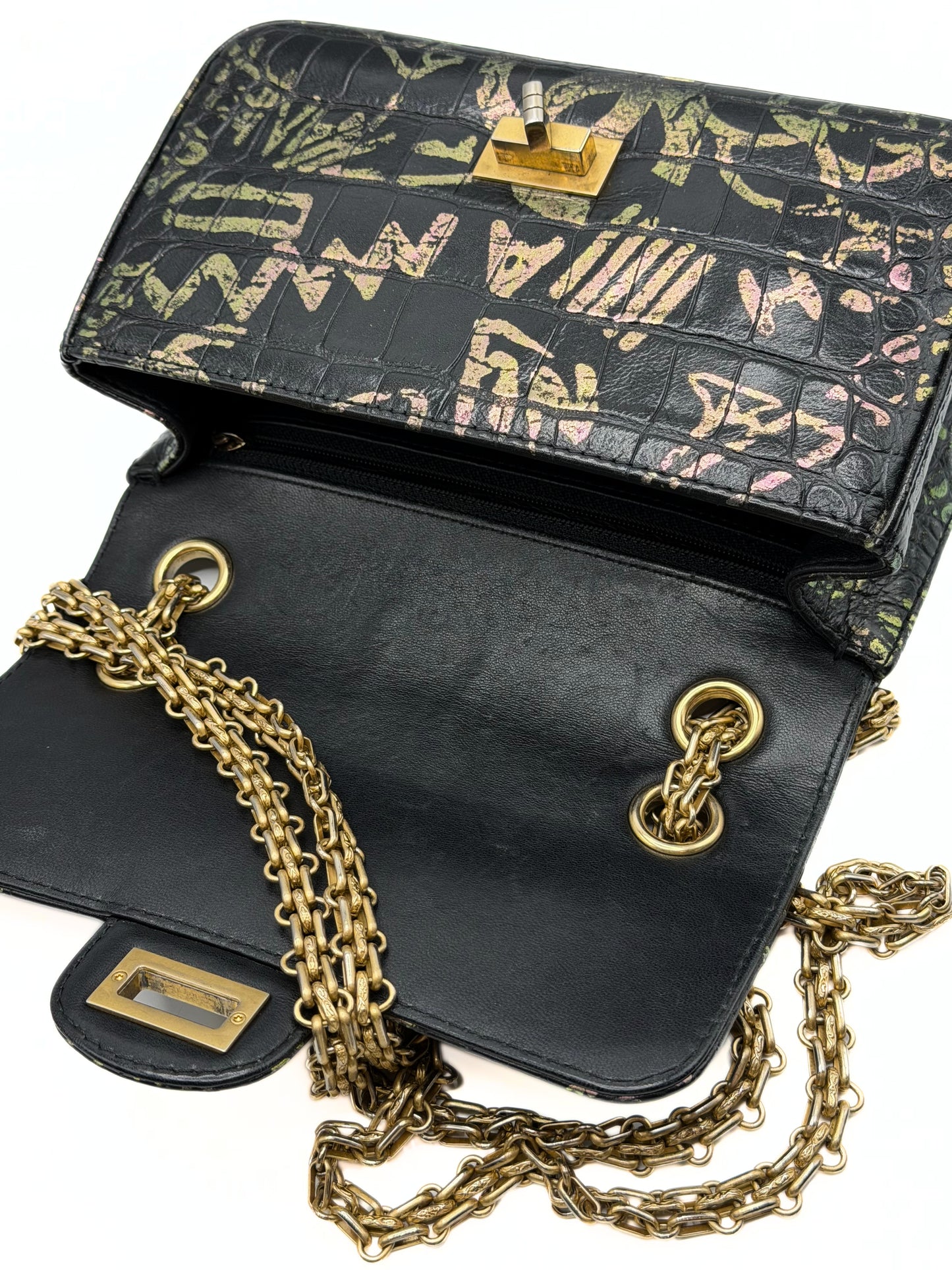 CHANEL | Graffiti Crocodile-Embossed Reissue 2.55 Mini Flap Bag